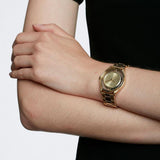 Marc Jacobs Marc Tether Transparent Gold Dial Gold Steel Strap Watch for Women - MBM3413 Buy Now By Marc Jacobs