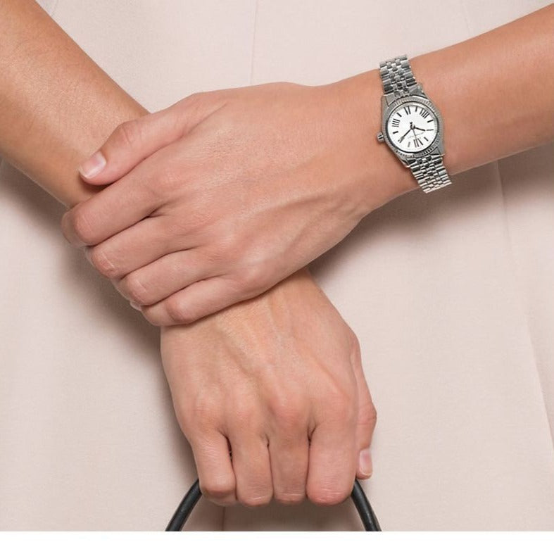 Michael Kors Lexington Quartz White Dial Silver Steel Strap Watch For Women - MK3228 Buy Now By Michael Kors