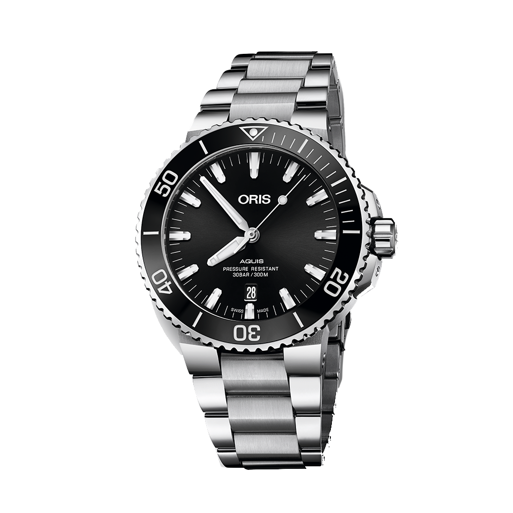 Oris Aquis Date Black Dial Silver Steel Strap Watch for Men - 0173377304134-0782405PEB Buy Now By Oris