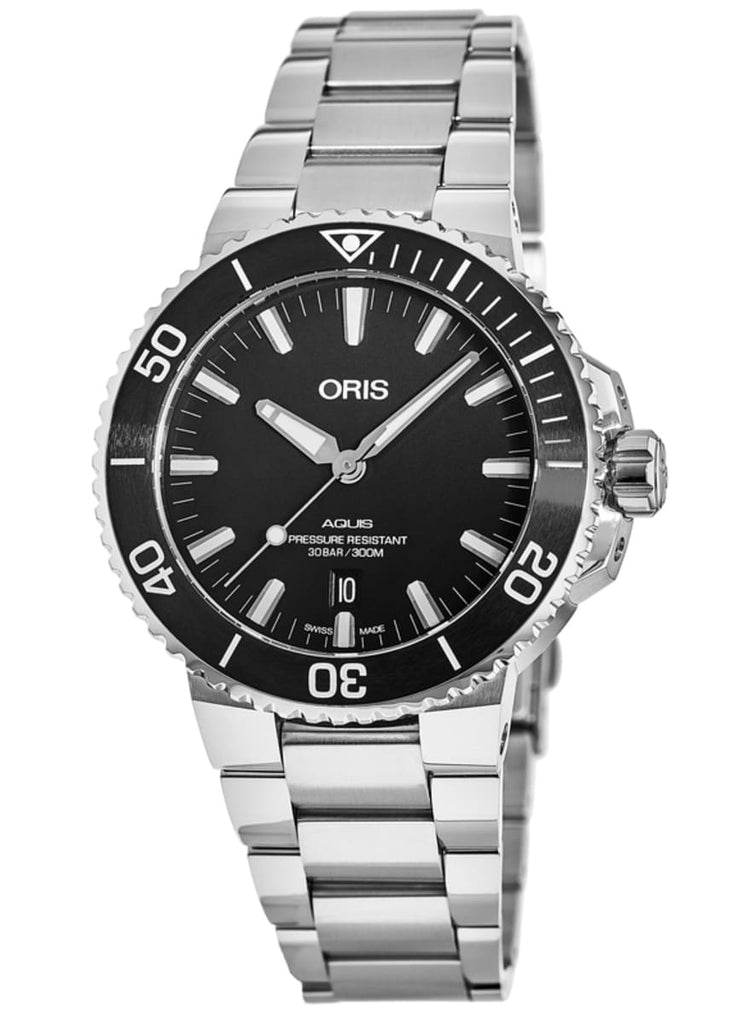 Oris Aquis Date Black Dial Silver Steel Strap Watch for Men - 0173377304134-0782405PEB Buy Now By Oris