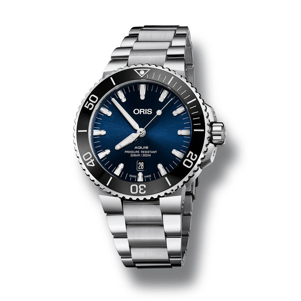 Oris Aquis Date Blue Dial Silver Steel Strap Watch for Men - 0173377304135-0782405PEB Buy Now By Oris