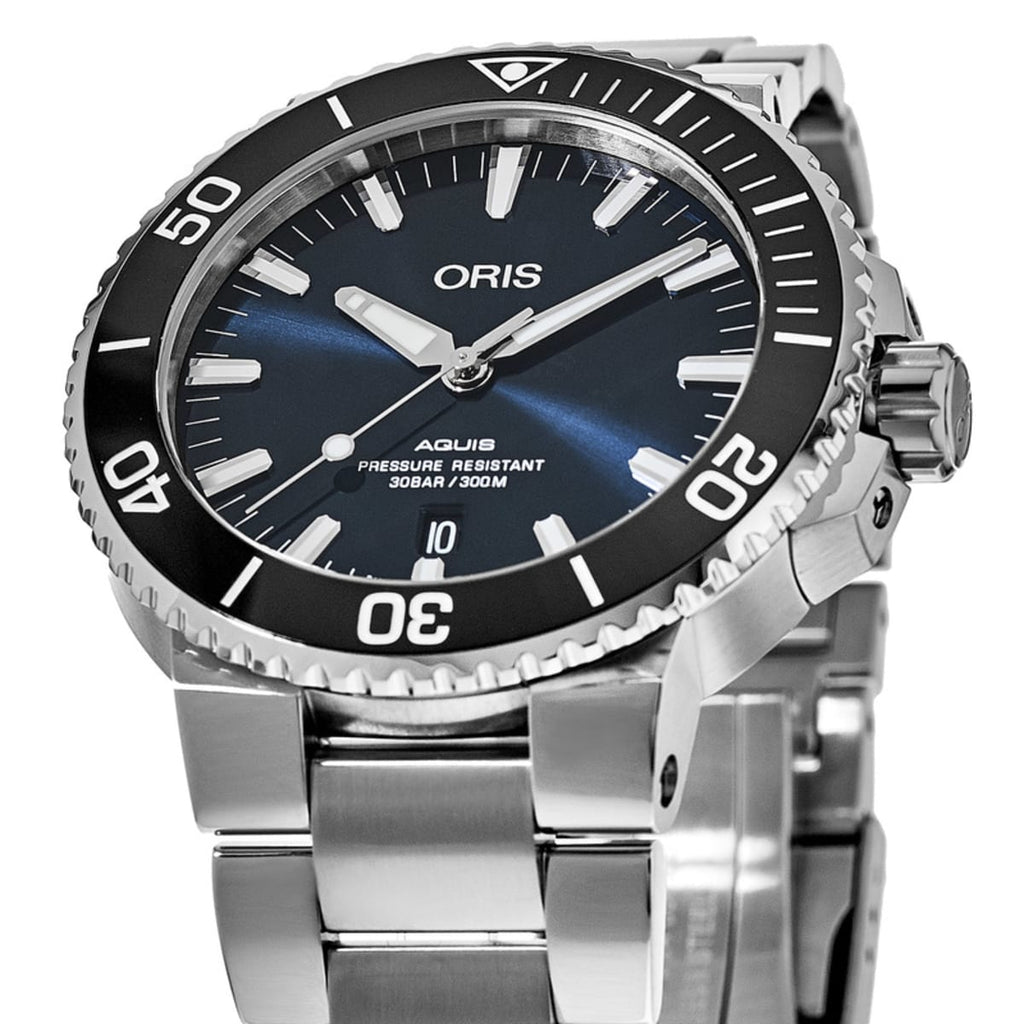 Oris Aquis Date Blue Dial Silver Steel Strap Watch for Men - 0173377304135-0782405PEB Buy Now By Oris