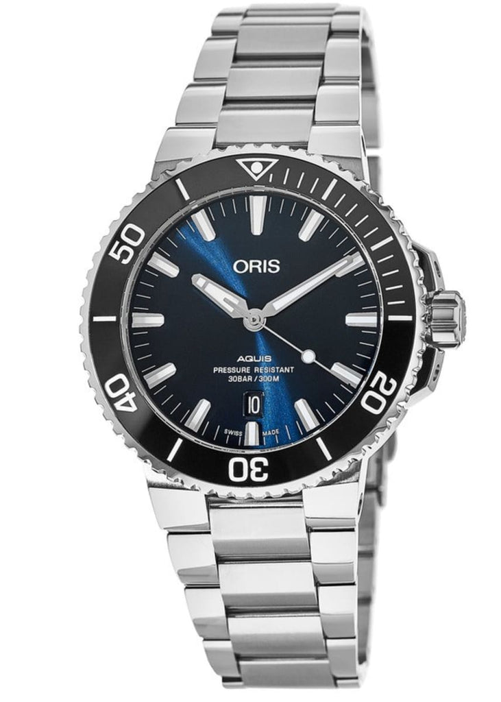 Oris Aquis Date Blue Dial Silver Steel Strap Watch for Men - 0173377304135-0782405PEB Buy Now By Oris