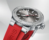 Oris Aquis Date Relief Grey Dial Red Rubber Strap Watch for Men - 0173377304153-0742466EB Buy Now By Oris