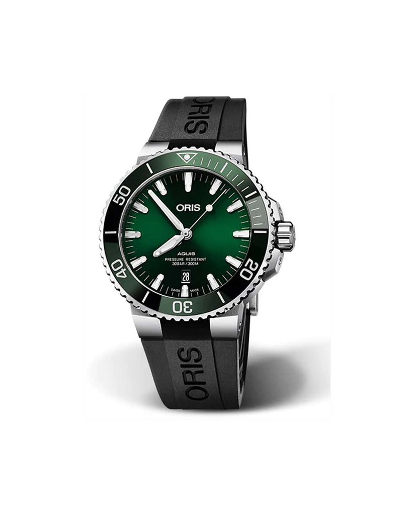 Oris Aquis Date Green Dial Black Rubber Strap Watch for Men - 0173377304157-0742464EB Buy Now By Oris