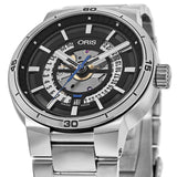 Oris TT1 Engine Date Skeleton Black Dial Silver Steel Strap Watch for Men - 0173377524124-0782408 Buy Now By Oris
