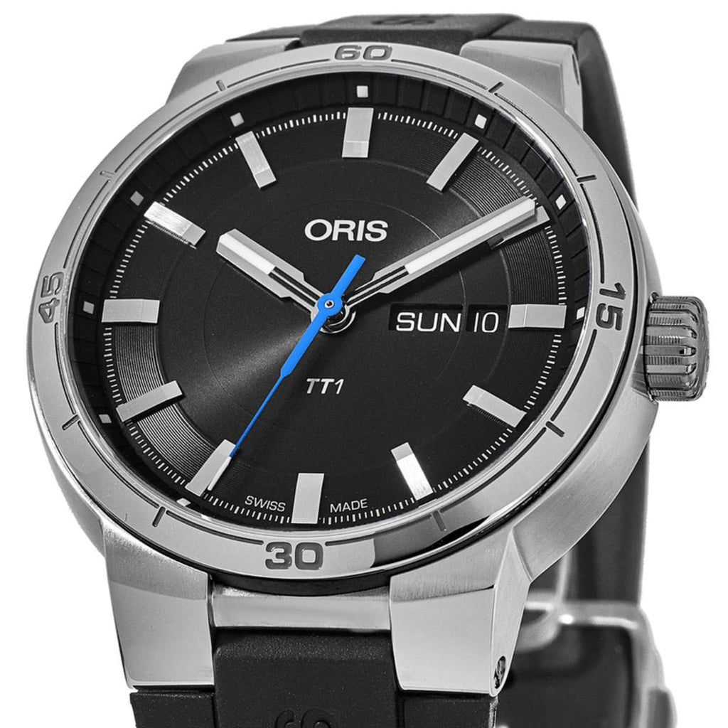 Oris TT1 Day Date Black Dial Black Rubber Strap Watch for Men - 0173577524154-0742406FC Buy Now By Oris