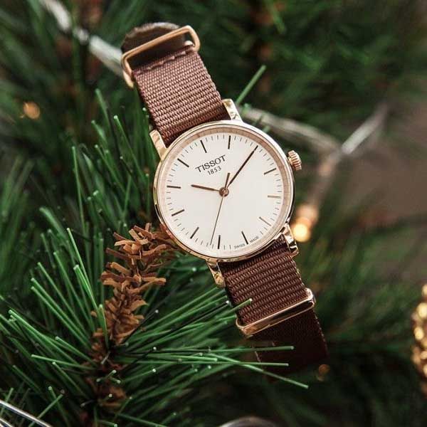 Tissot Everytime Desire White Dial Maroon NATO Strap Watch for Women - T109.210.37.031.00 Buy Now By Tissot