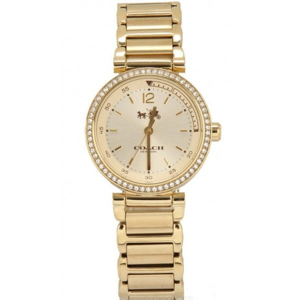 Coach Sport Diamonds Gold Dial Gold Steel Strap Watch for Women - 14502195 Buy Now By Coach