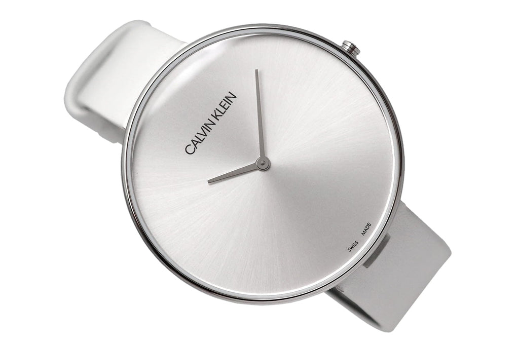 Calvin Klein Full Moon White Dial White Leather Strap Watch for Women - K8Y231L6 Buy Now By Calvin Klein