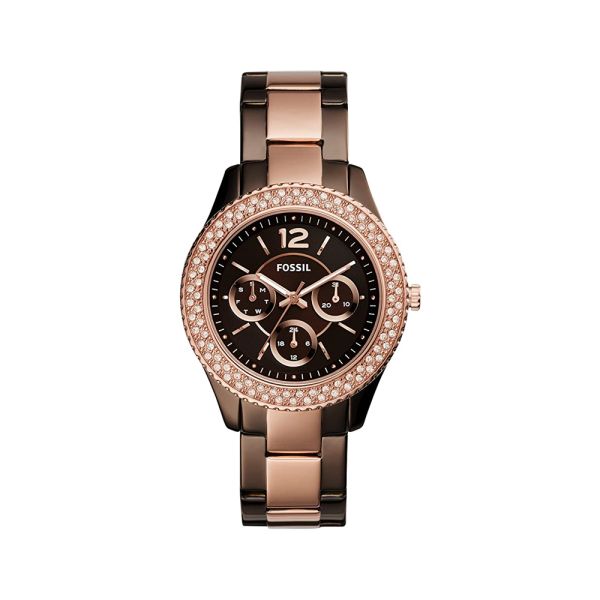 Fossil Stella Multifunction Brown Dial Two Tone Steel Strap Watch for Women - ES4079 Buy Now By Fossil