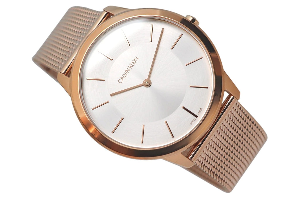Calvin Klein Minimal White Dial Rose Gold Mesh Bracelet Watch for Men - K3M21626 Buy Now By Calvin Klein