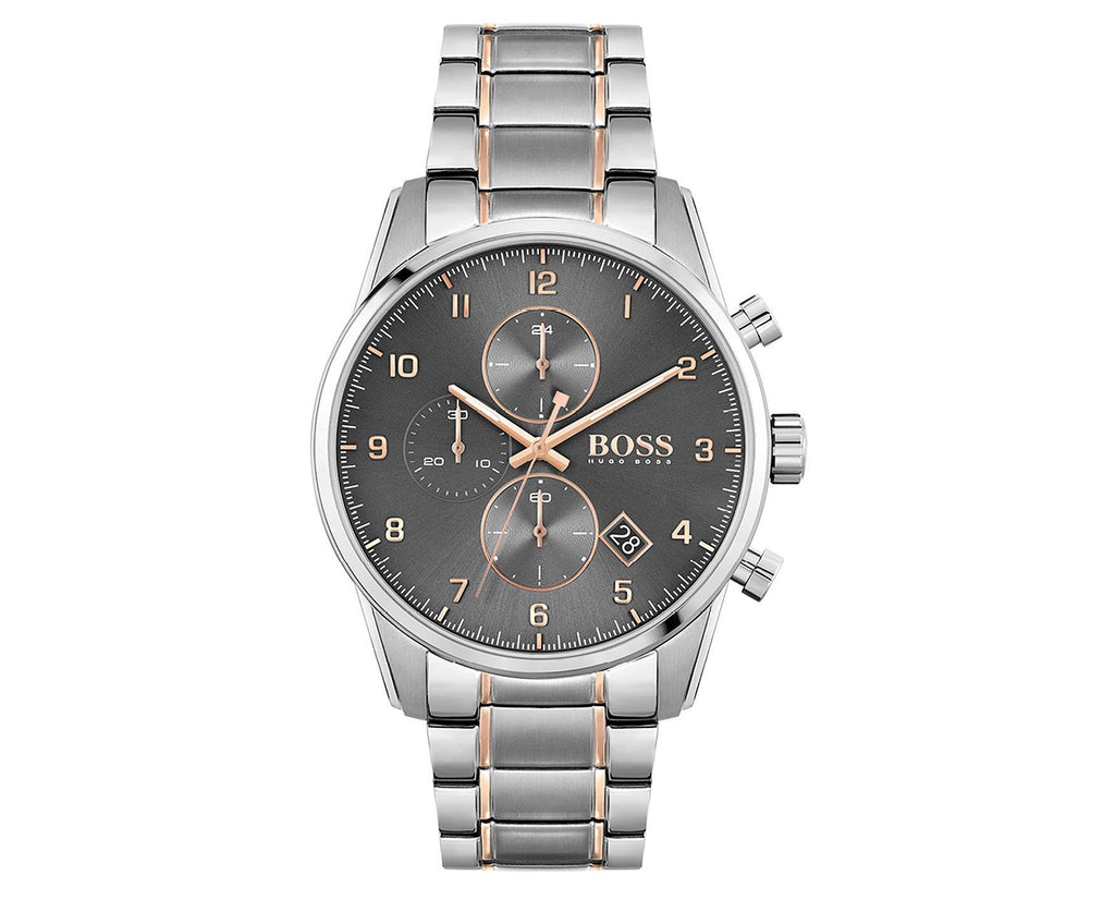 Hugo Boss Skymaster Grey Dial Two Tone Steel Strap Watch for Men - 1513789 Buy Now By Hugo Boss