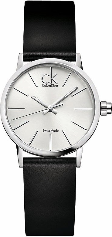 Calvin Klein Post Minimal Silver Dial Black Leather Strap Watch for Men - K7622185 Buy Now By Calvin Klein