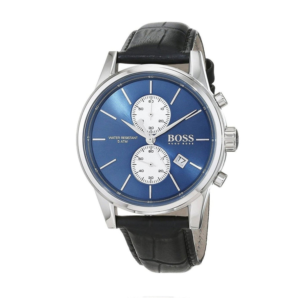 Hugo Boss Jet Blue Dial Black Leather Strap Watch for Men - 1513283 Buy Now By Hugo Boss