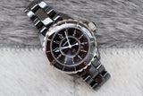 Chanel J12 Quartz Ceramic Black Dial Black Steel Strap Watch for Women - J12 H0682