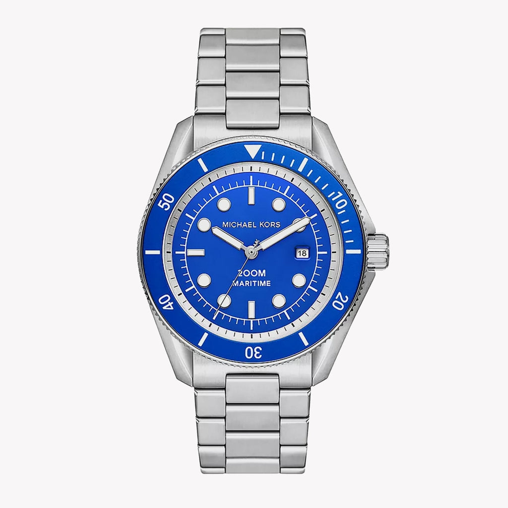 Michael Kors Maritime Three-Hand Blue Dial Silver Steel Strap Watch for Men - MK9160 Buy Now By Michael Kors