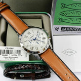 Fossil Grant Chronograph White Dial Brown Leather Strap Watch for Men - FS5060 Buy Now By Fossil