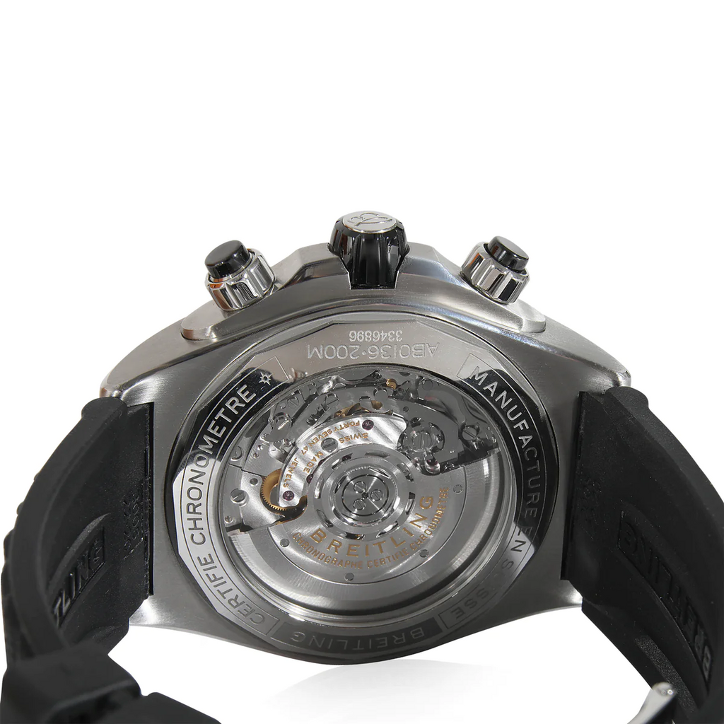 Breitling Super Chronomat B01 44 Black Dial Black Rubber Strap Watch for Men - AB0136251B2S1 Buy Now By Breitling