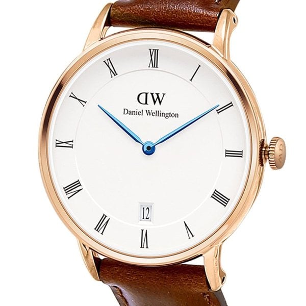 Daniel Wellington Dapper St Mawes White Dial Brown Leather Strap Watch For Women - DW00100091 Buy Now By Daniel Wellington
