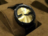 Gucci Interlocking Grammy XL Gold Dial Black Steel Strap Watch for Men - YA133209 Buy Now By Gucci