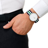 Daniel Wellington Classic Nottingham White Dial Two Tone NATO Strap Watch For Men - 0208DW Buy Now By Daniel Wellington