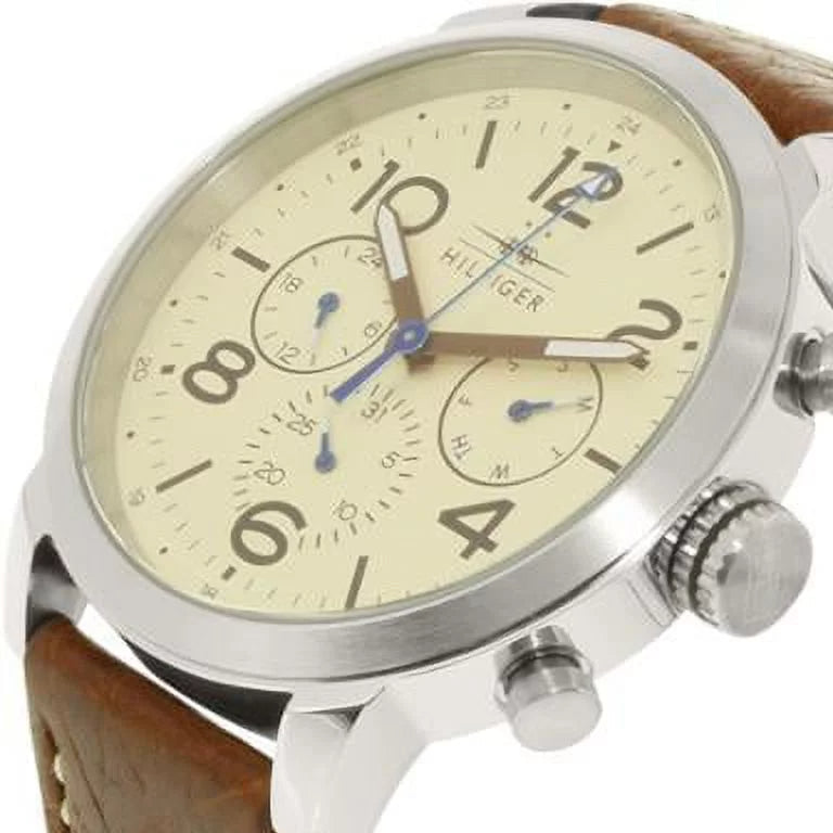Tommy Hilfiger Jake Multifunction White Dial Brown Leather Strap Watch for Men - 1791230 Buy Now By Tommy Hilfiger