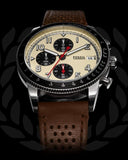 Fossil Sport Tourer Chronograph White Dial Brown Leather Strap Watch for Men - FS6042 Buy Now By Fossil