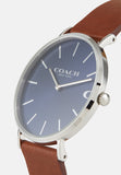 Coach Charles Blue Dial Brown Leather Strap Watch for Men - 14602151 Buy Now By Coach