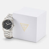 Guess Connoisseur Analog Black Dial Silver Steel Strap Watch For Men - GW0542G1 Buy Now By Guess