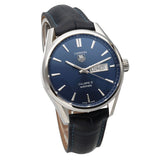 Tag Heuer Carrera Calibre 5 Automatic Blue Dial Blue Leather Strap Watch for Men - WAR201E.FC6292 Buy Now By Tag Heuer