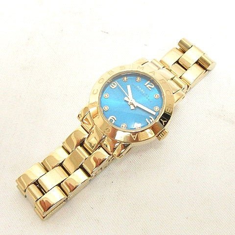 Marc Jacobs Amy Dinky Blue Dial Gold Steel Strap Watch for Women - MBM3229 Buy Now By Marc Jacobs