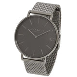 Coach Charles Black Dial Grey Mesh Bracelet Watch for Men - 14602145 Buy Now By Coach
