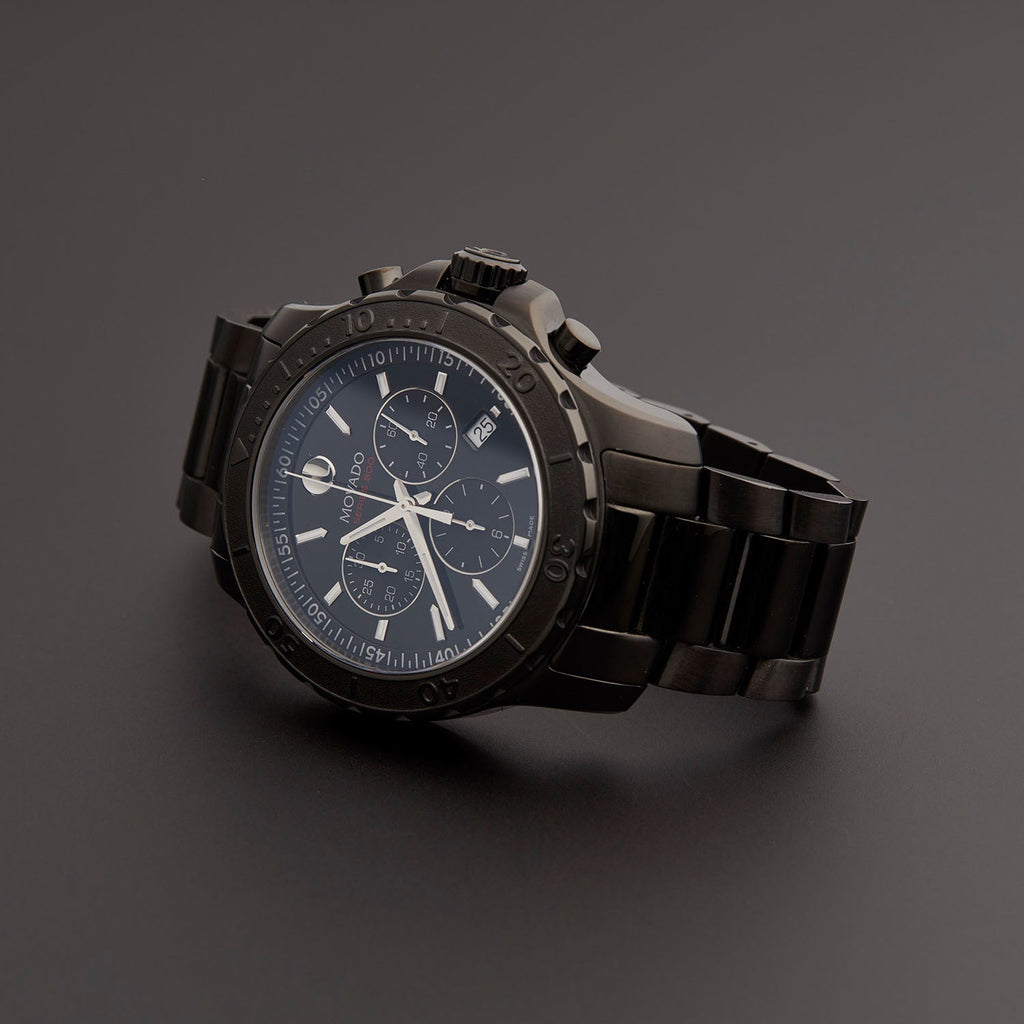 Movado Series 800 Chronograph Black Dial Black Steel Strap Watch For Men - 2600119 Buy Now By Movado