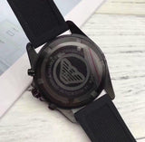 Emporio Armani Giovanni Chronograph Black Dial Black Rubber Strap Watch For Men - AR11028 Buy Now By Emporio Armani