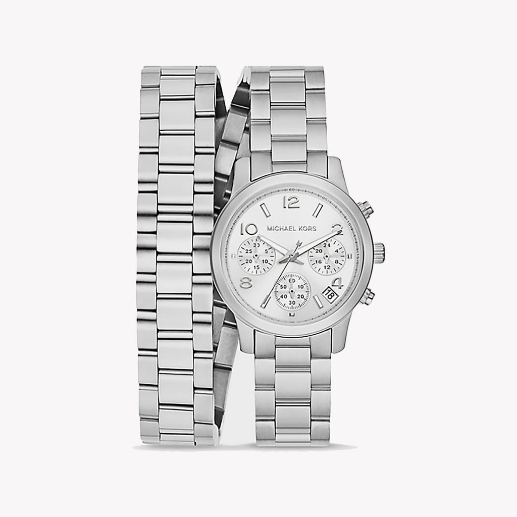 Michael Kors Runway Chronograph Analog Silver Dial Silver Steel Strap Watch for Women - MK7454 Buy Now By Michael Kors