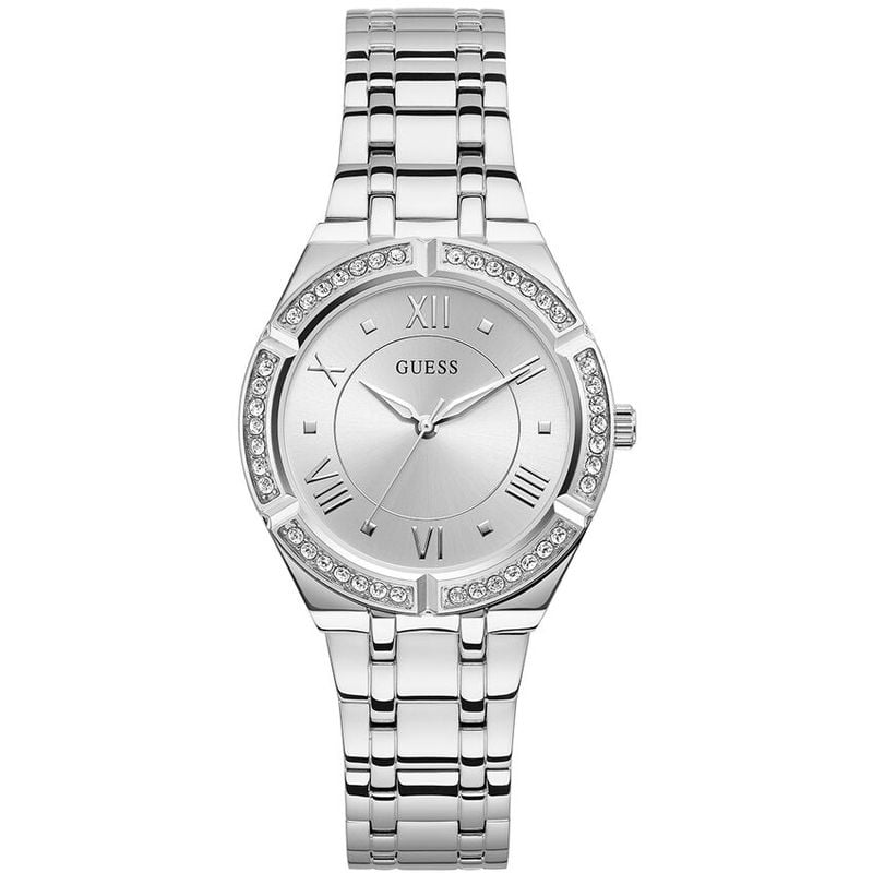Guess Cosmo Diamonds Silver Dial Silver Steel Strap Watch For Women - GW0033L1 Buy Now By Guess
