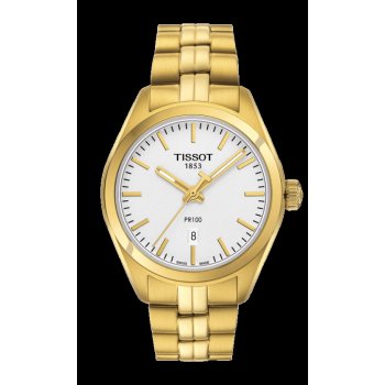 Tissot T Classic PR 100 Lady White Dial Gold Steel Strap Watch for Women - T101.210.33.031.00 Buy Now By Tissot