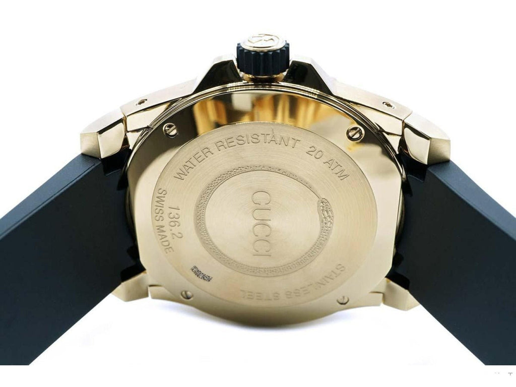 Gucci Dive Quartz Black Dial Black Rubber Strap Watch For Men - YA136219 Buy Now By Gucci