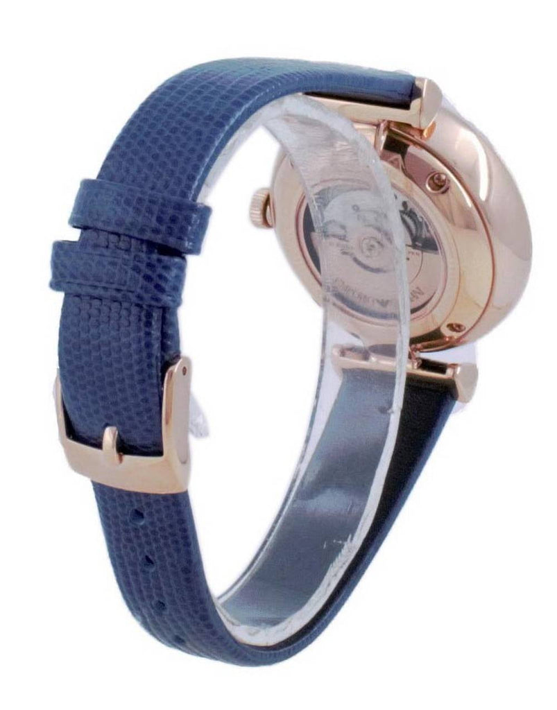 Emporio Armani Gianni T-Bar Analog Silver Dial Blue Leather Strap Watch For Women - AR60020 Buy Now By Emporio Armani