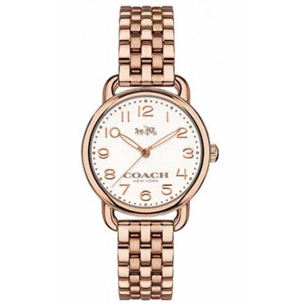 Coach Delancey White Dial Rose Gold Steel Strap Watch for Women - 14502262 Buy Now By Coach