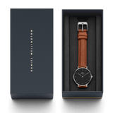 Daniel Wellington Petite Sterling Black Dial Brown Leather Strap Watch For Women - DW00100178 Buy Now By Daniel Wellington