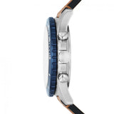 Fossil Nate Chronograph Navy Blue Dial Brown Leather Strap Watch for Men - JR1504 Buy Now By Fossil