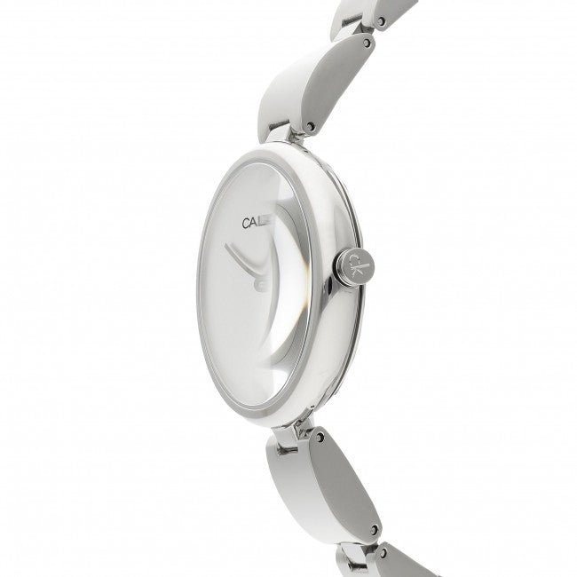 Calvin Klein Wavy Silver Dial Silver Steel Strap Watch for Women - K9U23146 Buy Now By Calvin Klein
