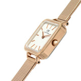 Daniel Wellington Quadro Studio White Dial Rose Gold Mesh Strap Watch For Women - DW00100517 Buy Now By Daniel Wellington