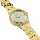 Guess Analog Diamonds Silver Dial Gold Steel Strap Watch For Women - W1013l2 Buy Now By Guess