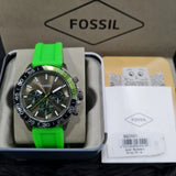 Fossil Bannon Chronograph Grey Dial Green Silicone Strap Watch for Men - BQ2501 Buy Now By Fossil