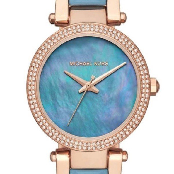 Michael Kors Parker Blue Mother of Pearl Dial Two Tone Steel Strap Watch for Women - MK6491 Buy Now By Michael Kors