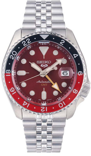 Seiko 5 Sports Thong Sia Limited Edition Red Dial Silver Steel Strap Watch For Men - SSK031K1 Buy Now By Seiko