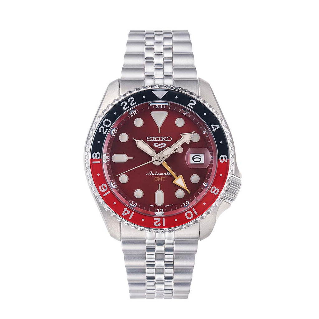 Seiko 5 Sports Thong Sia Limited Edition Red Dial Silver Steel Strap Watch For Men - SSK031K1 Buy Now By Seiko
